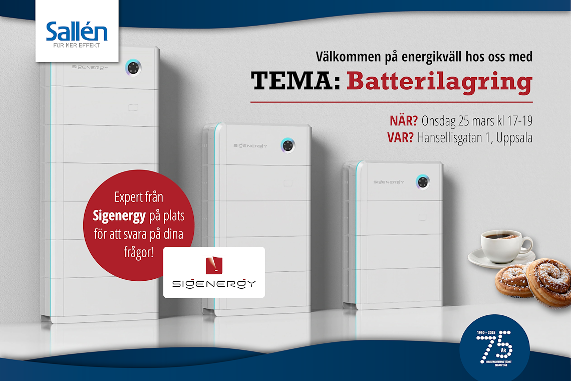 Välkommen på Energikväll - Tema: Batterilagring
